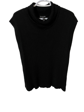 Eileen Fisher Black Extra Fine Merino Wool Ribbed Sleeveless Sweater Size Small